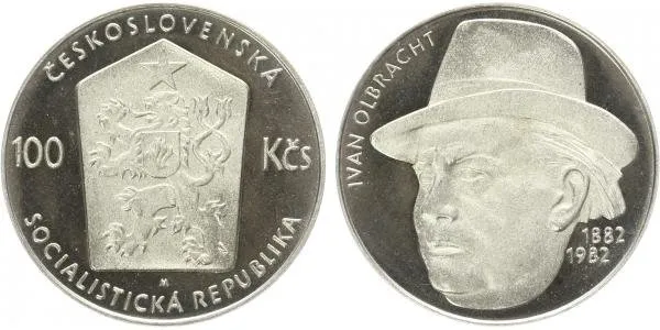 100 Kčs 1982 - Ivan Olbracht, PROOF