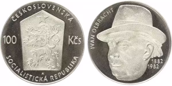 100 Kčs 1982 - Ivan Olbracht, PROOF