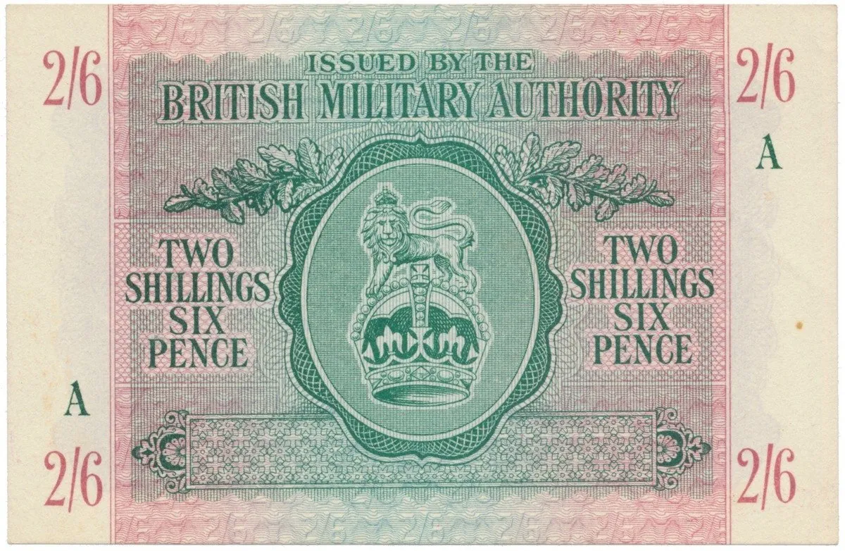 Velká Británie, 2 Shillings 6 Pence (1943), BMA - vojenské vydání, P.M3