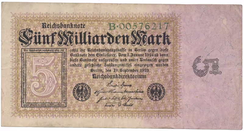 Německo, 5 Milliarden Mark 1923, Ro.112a