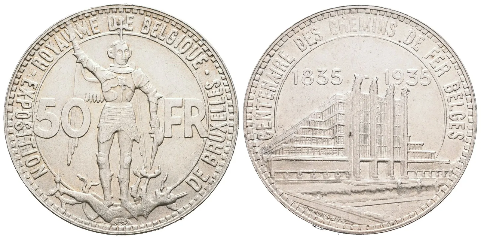 Belgie, 50 Frank 1935 - Pamětní