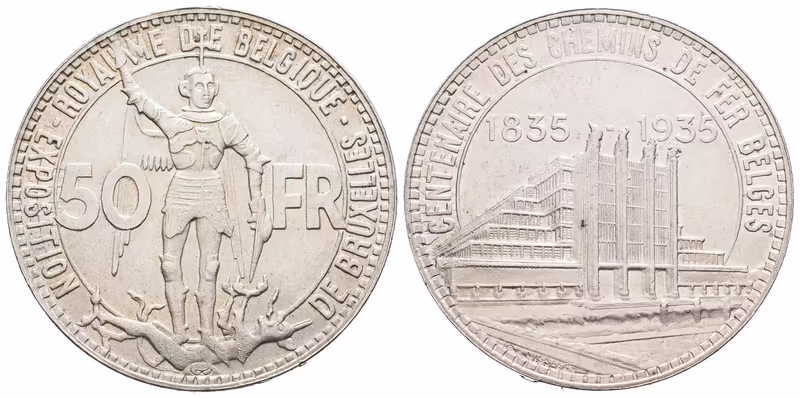 Belgie, 50 Frank 1935 - Pamětní