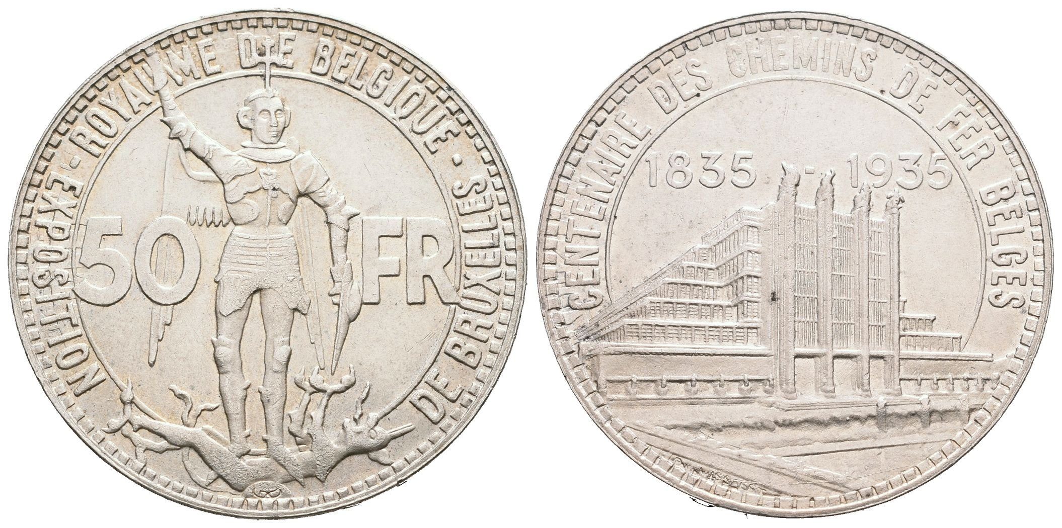 Belgie, 50 Frank 1935 - Pamětní