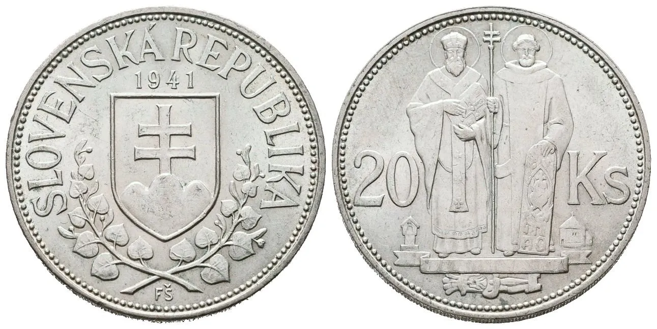 20 Koruna 1941, SR - dvojitý křížek na rotundě
