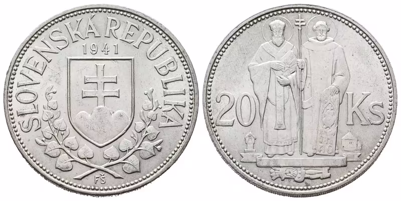 20 Koruna 1941, SR - dvojitý křížek na rotundě