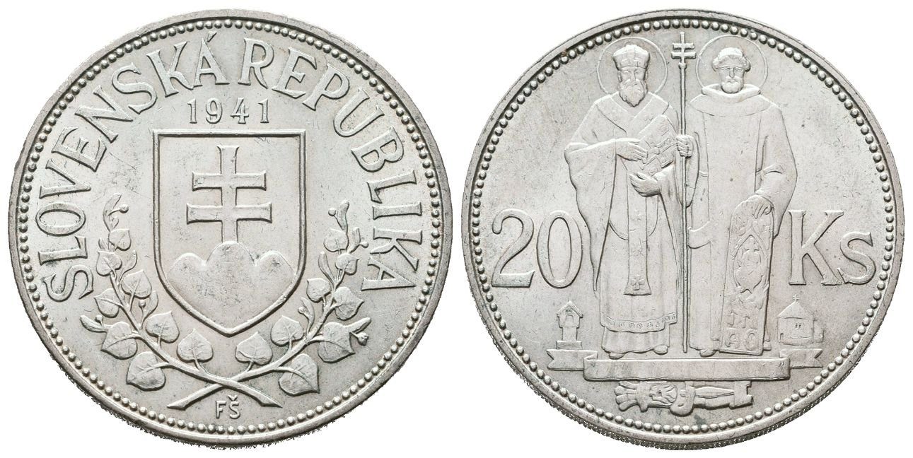 20 Koruna 1941, SR - dvojitý křížek na rotundě