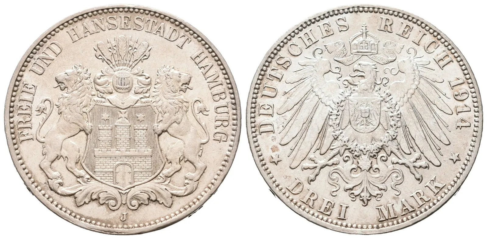 Hamburg, 3 Marka 1914 J