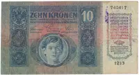 10 Koruna 1915 (1919), stříhaný kolek padělaný, Hej.1a - fotografie 2