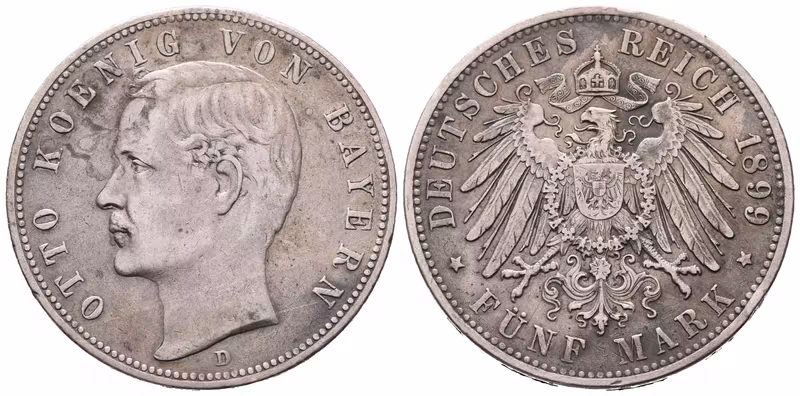 Bavorsko, 5 Marka 1899 D