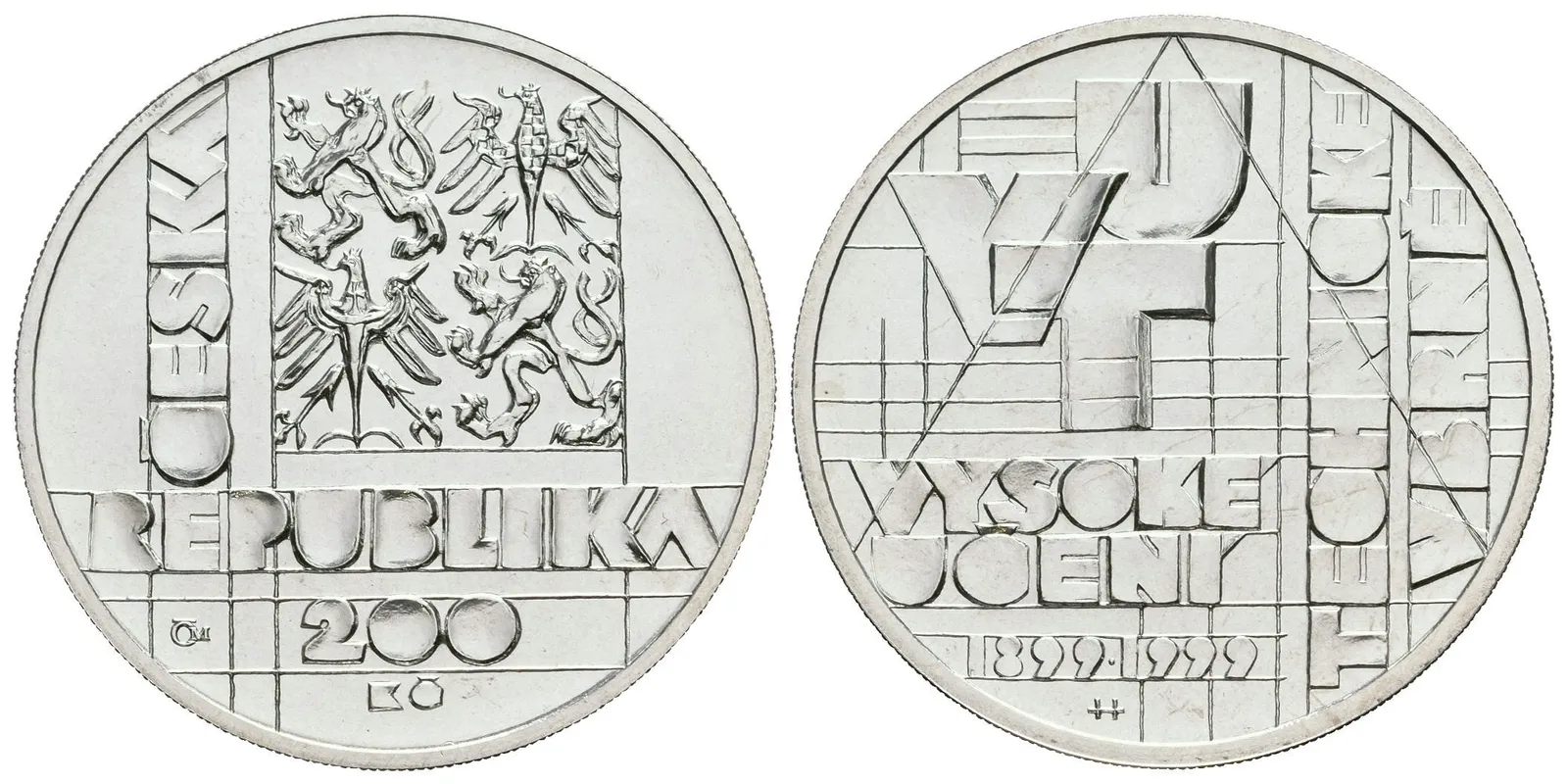 200 Kč 1999 - Vysoké učení technické v Brně, kapsle, certifikát — 1