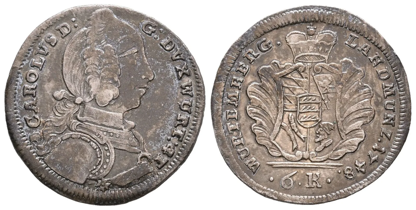 6 Krejcar 1748, KM.385, krásná zachovalost, tmavá patina, pěkně vyražený — 1