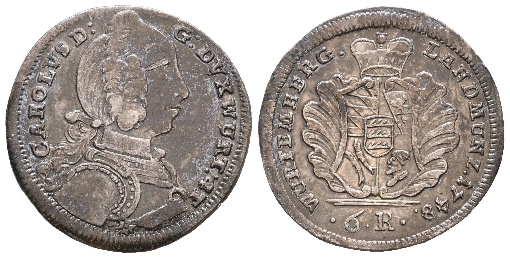 6 Krejcar 1748, KM.385, krásná zachovalost, tmavá patina, pěkně vyražený — 1