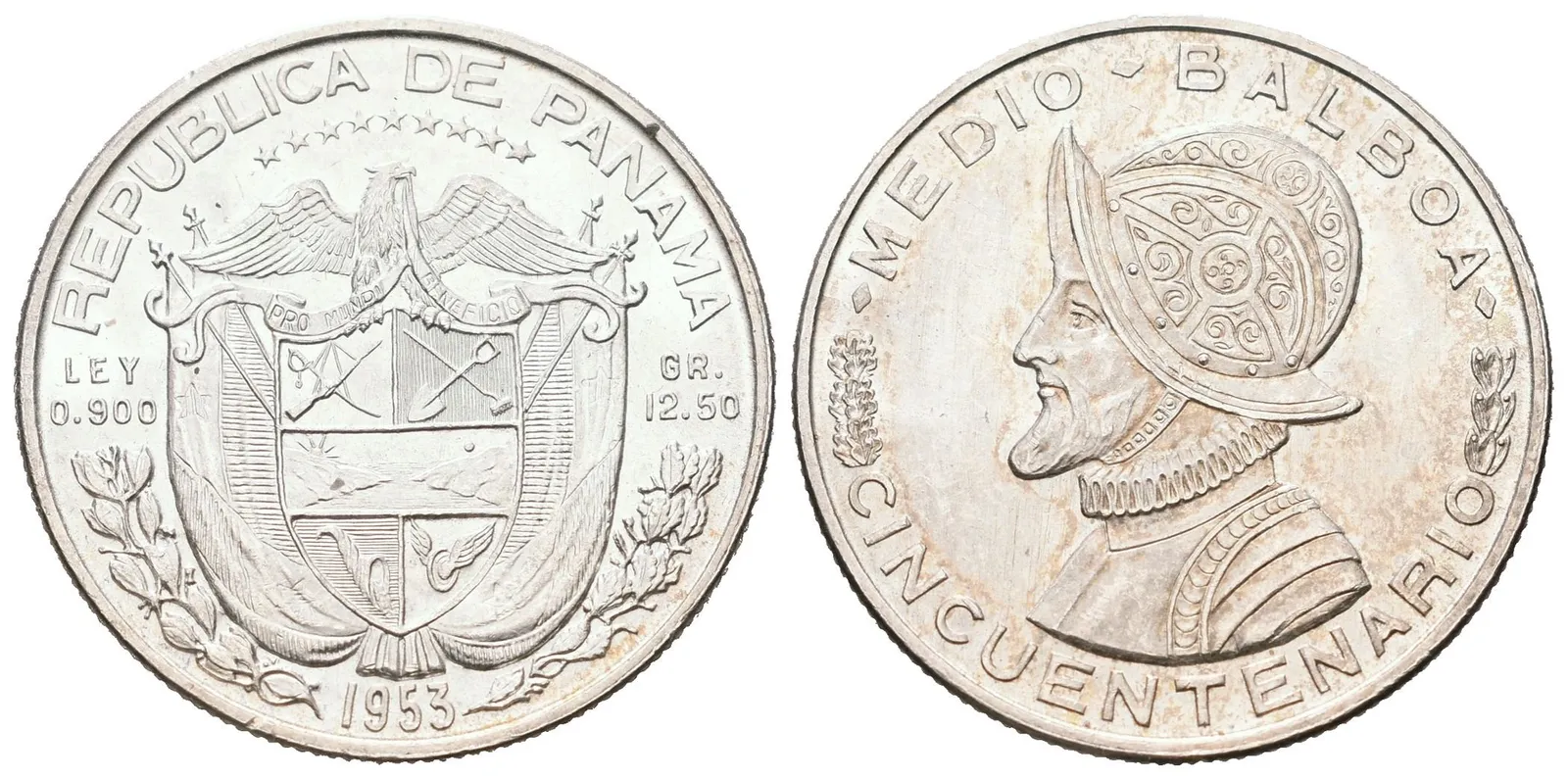 Panama, 1/2 Balboa 1953 - 50. výročí