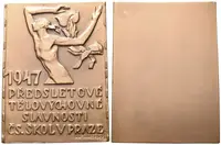 AE Plaketa 1947 - Předsletové tělovýchovné slavnosti čs. škol — 1