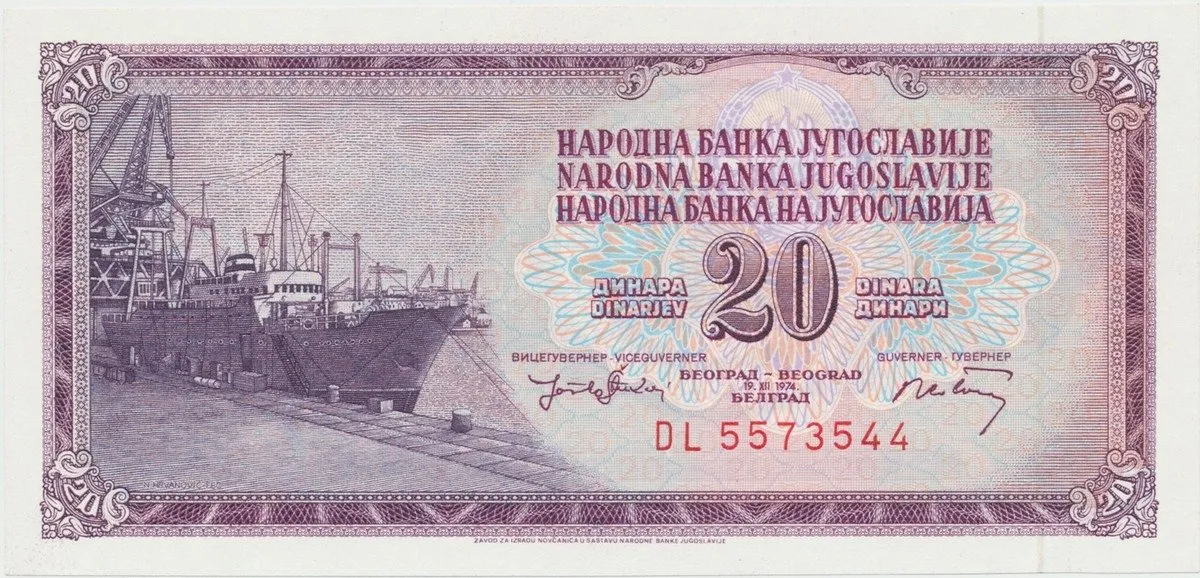 Jugoslávie, 20 Dinara 1974, P.85