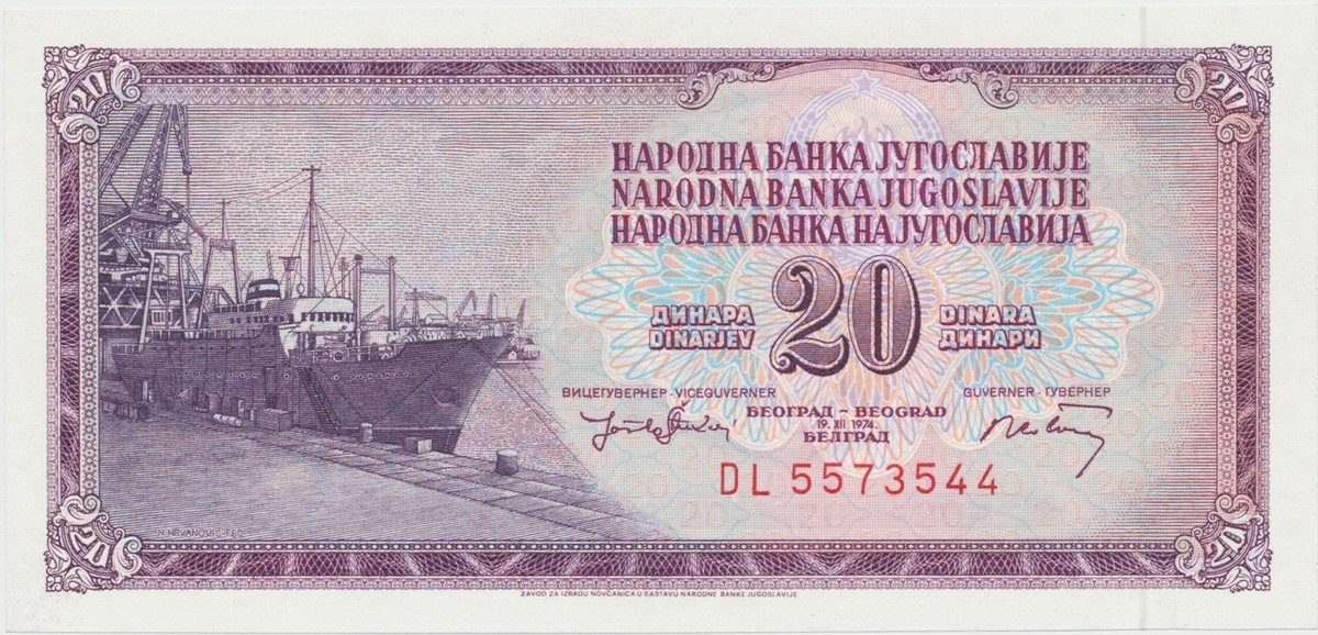 Jugoslávie, 20 Dinara 1974, P.85