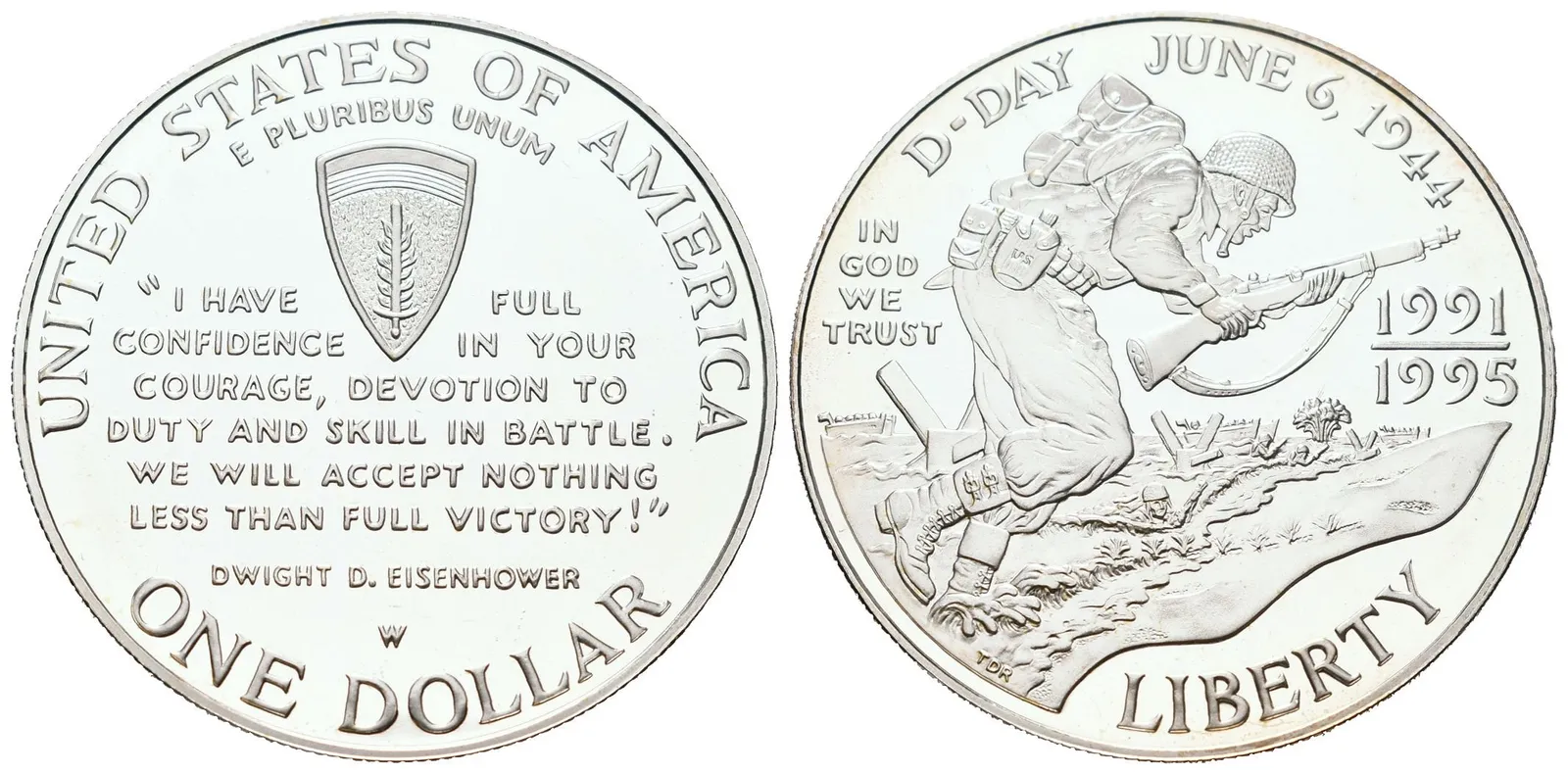 USA, 1 Dollar 1995 - Vítězství, PROOF
