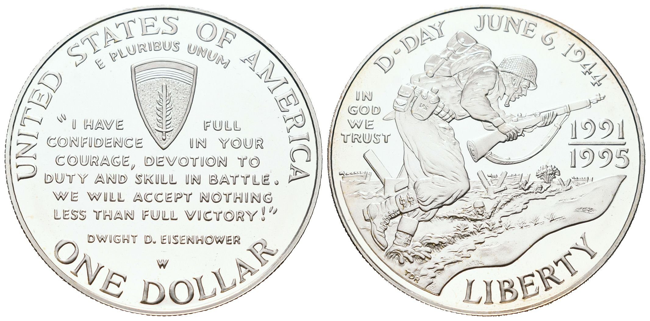 USA, 1 Dollar 1995 - Vítězství, PROOF