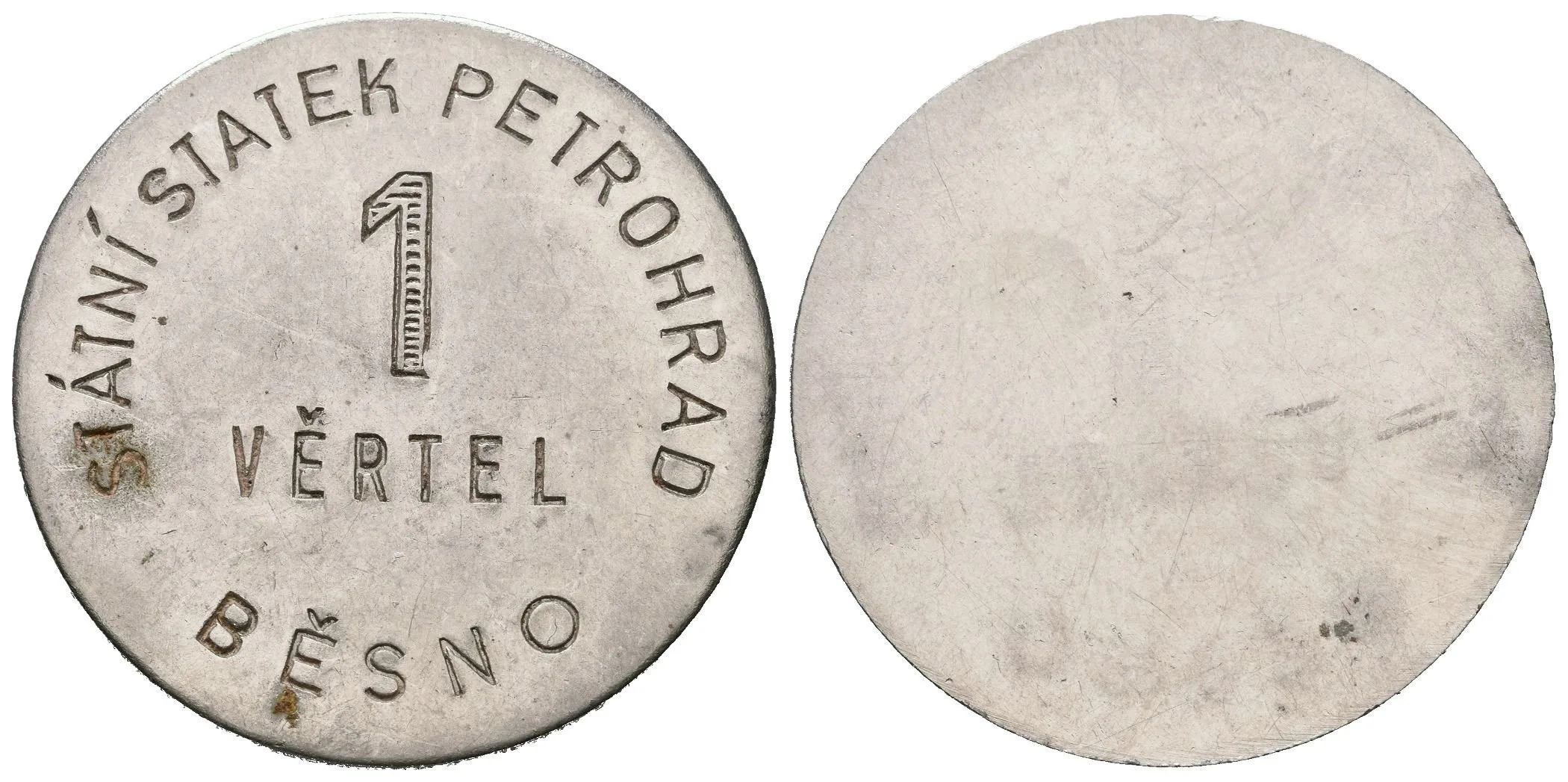 Běsno - Státní statek Petrohrad, známka na 1 věrtel chmele. Fe 34,5 mm — 1