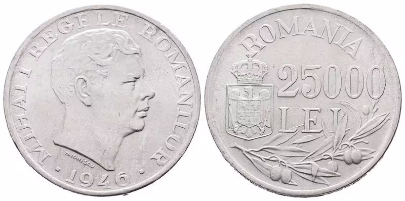 Rumunsko, 25 000 Lei 1946