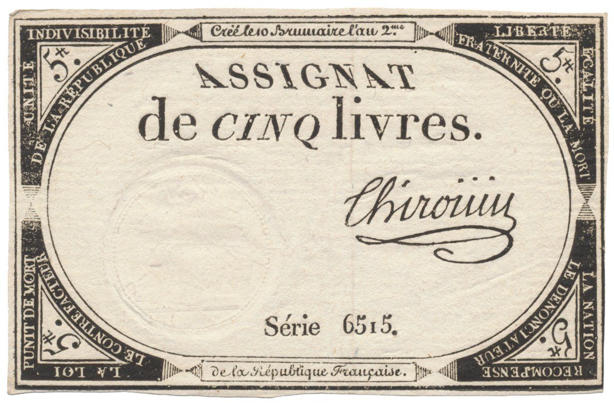 Francie, 5 Livres 1793, P.A76