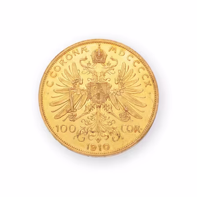 Zlatá 100 Koruna 1910 - raženo 3 074 kusů