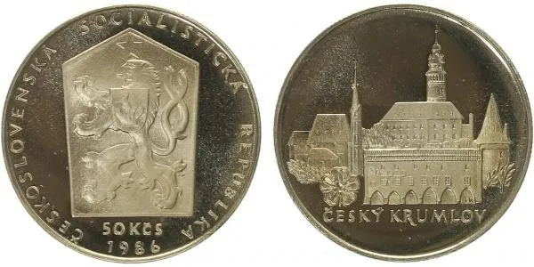 50 Kčs 1986 - Český Krumlov, PROOF