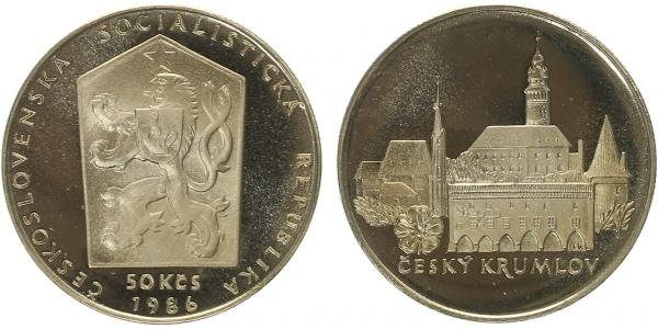 50 Kčs 1986 - Český Krumlov, PROOF