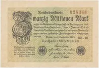 Německo, 20 Millionen Mark 1923, Ro.107a