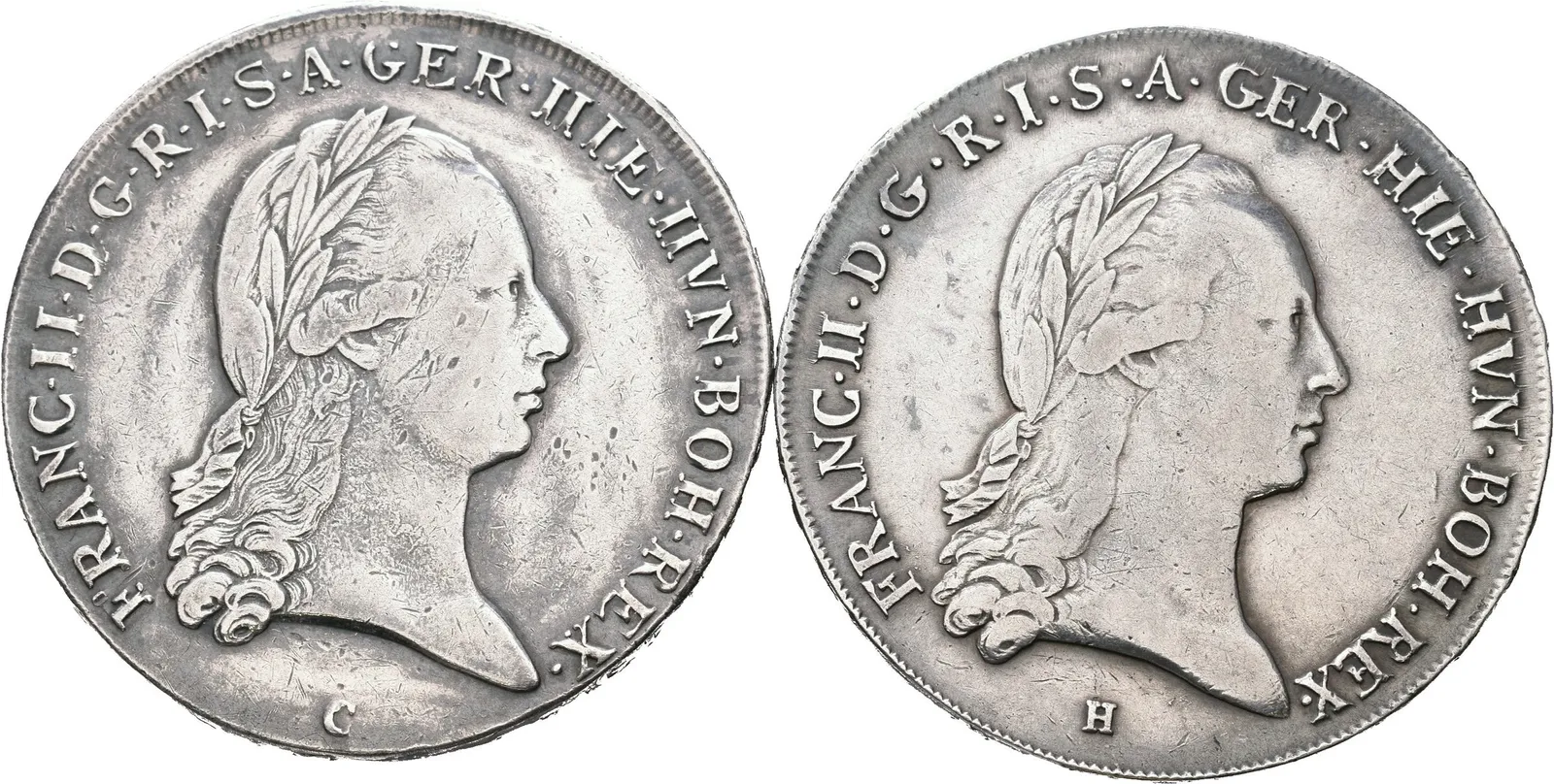 Tolar křížový 1795 C, Hal.2022 + Tolar křížový 1795 H, Günzburg, — 1