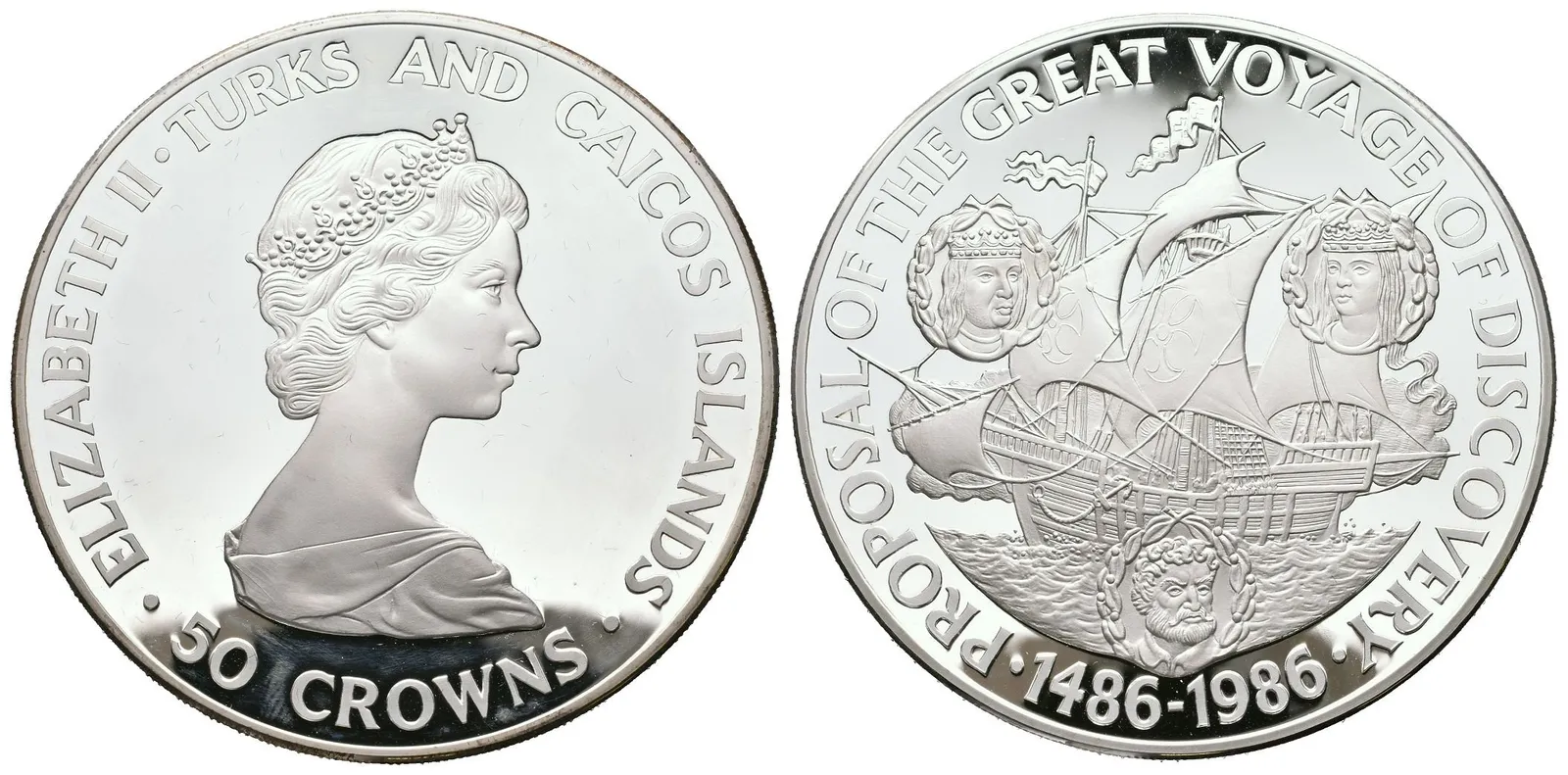 Ostrovy Turks a Caicos, 50 Crowns 1986