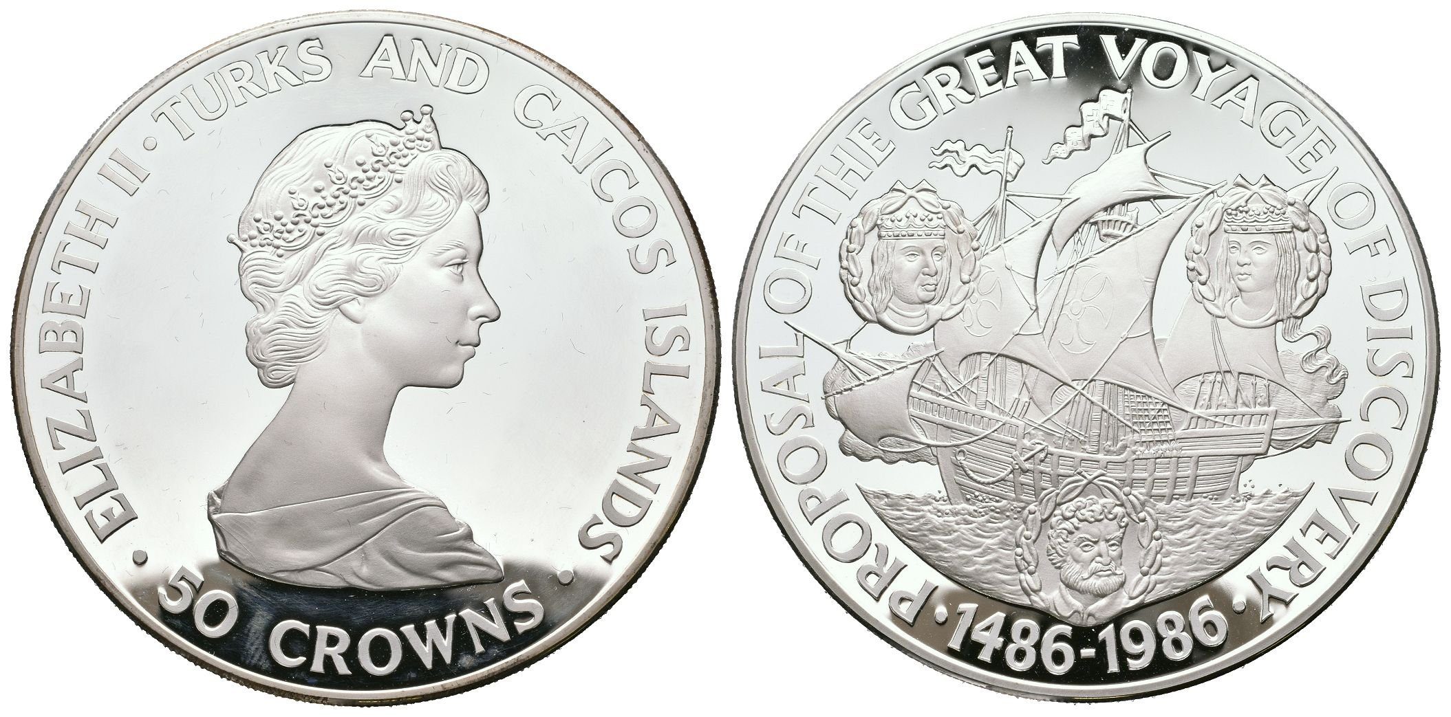 Ostrovy Turks a Caicos, 50 Crowns 1986
