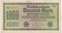 Německo, 1000 Mark 1922, vod. Achterstreifen, Ro.75o
