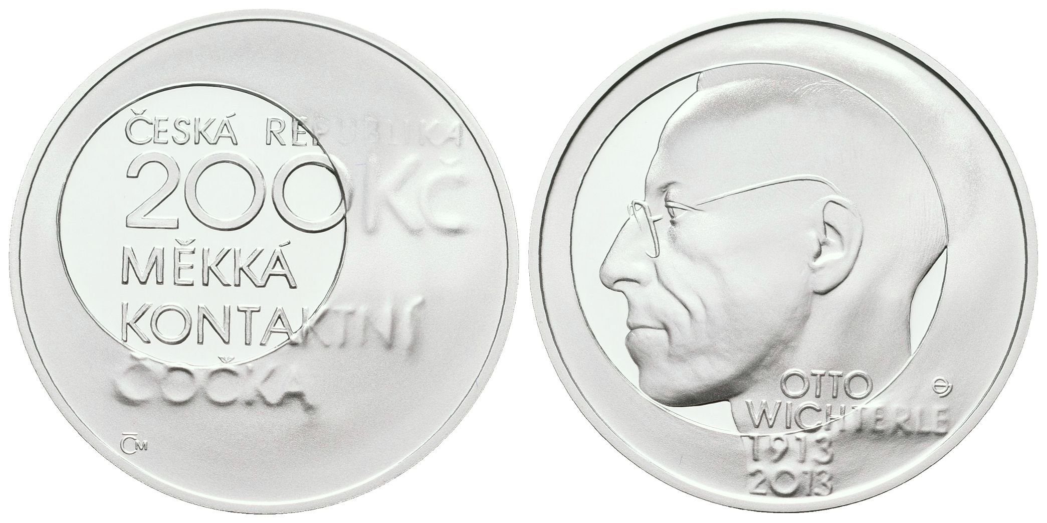 200 Kč 2013 - Otto Wichterle, PROOF bez certifikátu