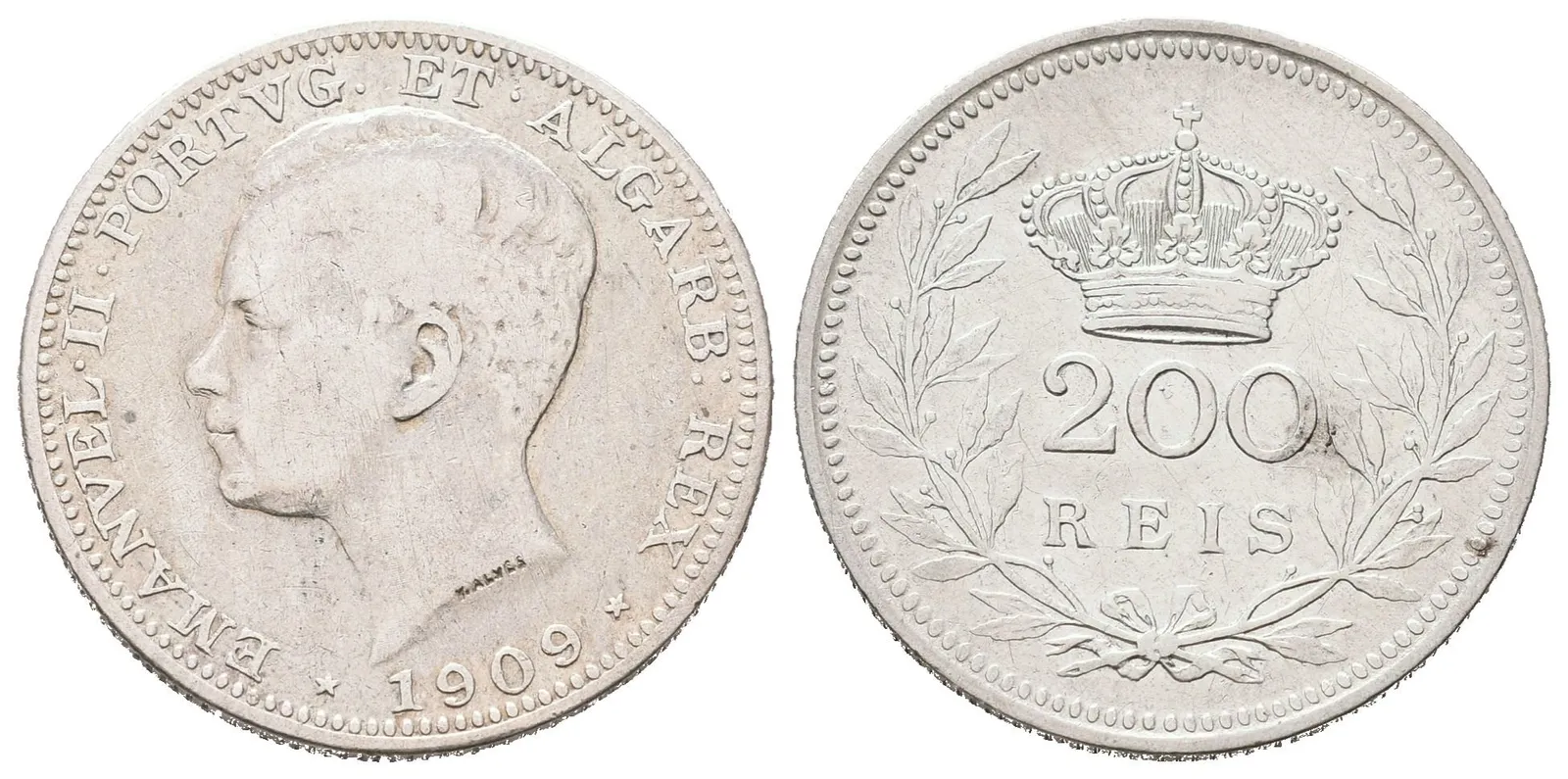 Portugalsko, 200 Reis 1909