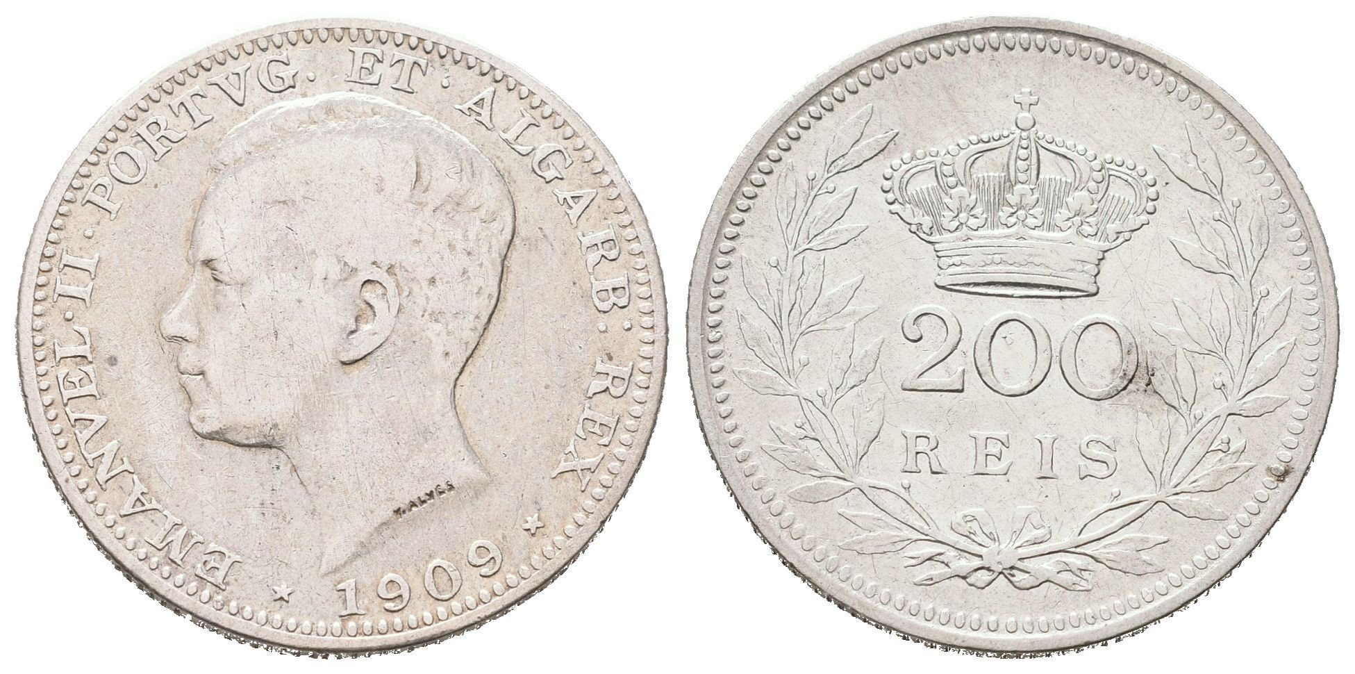 Portugalsko, 200 Reis 1909
