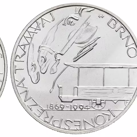 200 Kč 1994 - Koněspřežná tramvaj v Brně, kapsle, certifikát