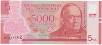 Paraguay, 5000 Guaranies 2016, plastová, P.234b