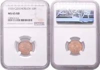 10 Haléř 1935, NGC MS 65 RB - fotografie 2