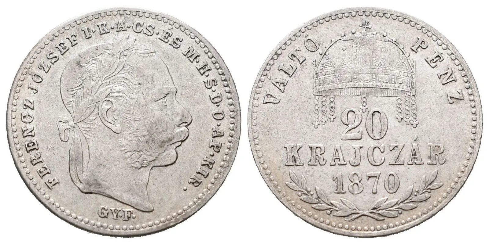 20 Krejcar 1870 GYF