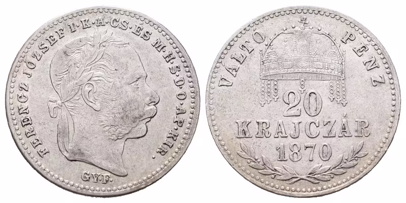 20 Krejcar 1870 GYF