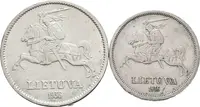 10 Litu 1936 - Didysis, KM.83 + 5 Litai 1936 - Basanavičius, KM.82, — 2