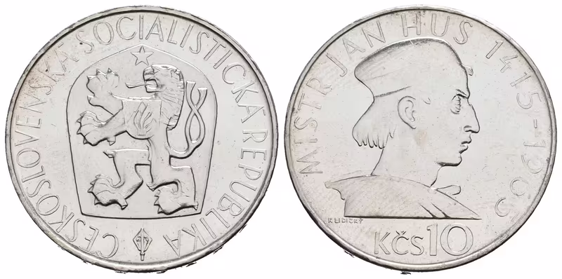 10 Kčs 1965 - Mistr Jan Hus, PROOF
