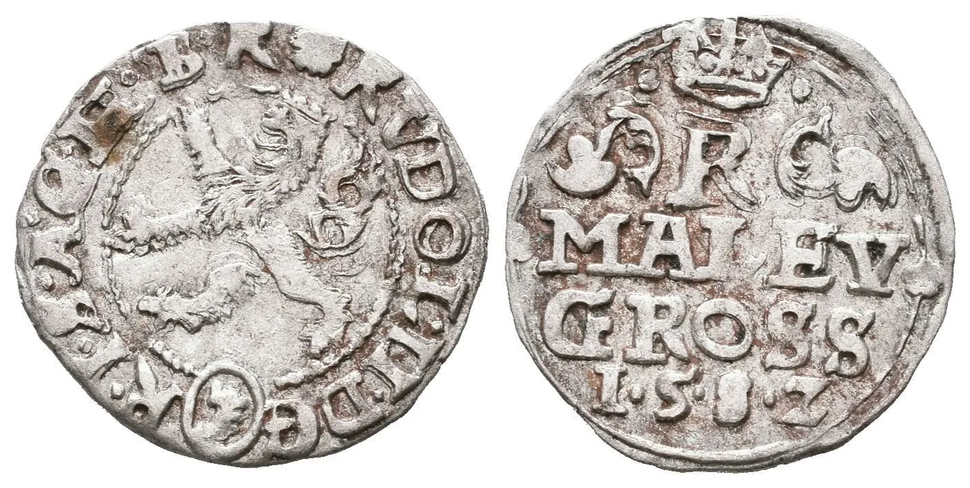 Malý groš 1582, Kutná Hora-Šatný, HN.2b (opis 7a), patina, lehký dvojráz — 1