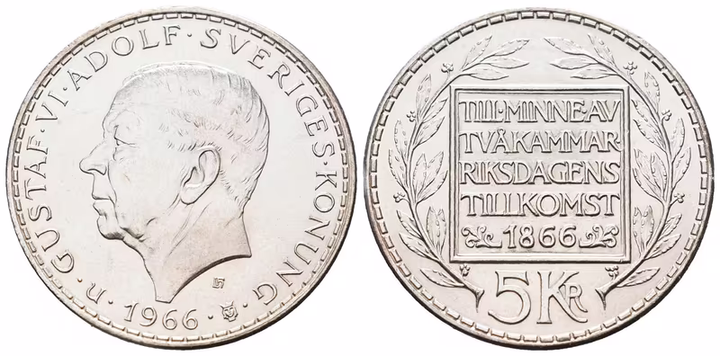Švédsko, 5 Korun 1966