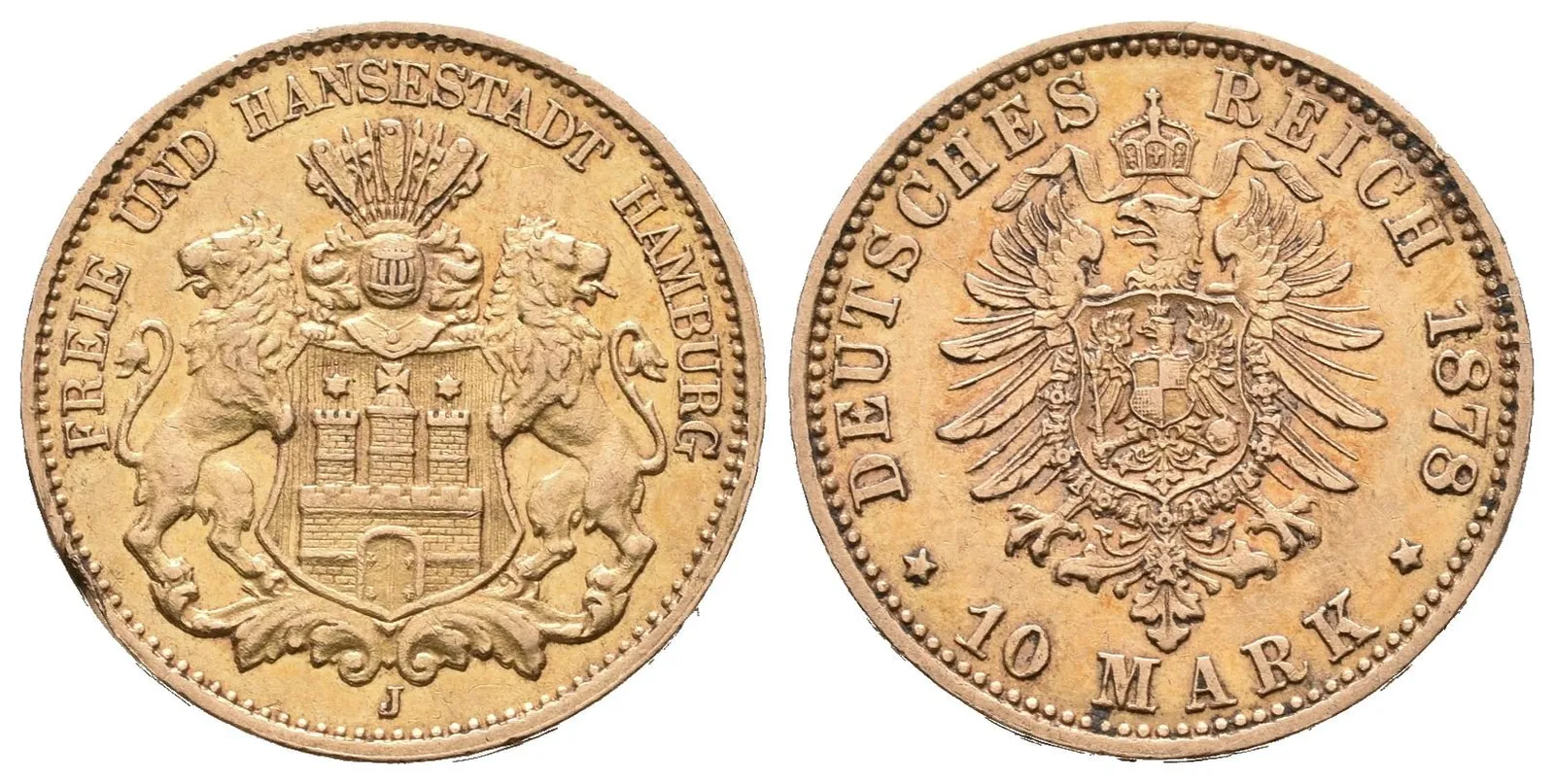 Hamburg, 10 Marka 1878 D