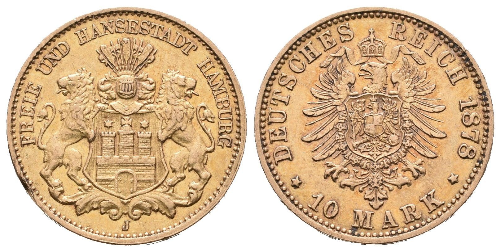 Hamburg, 10 Marka 1878 D