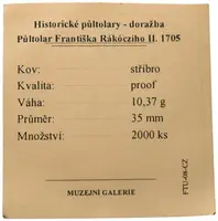 Replika - Historický 1/2 tolar - František Rákóczí II. 1705 - fotografie 2