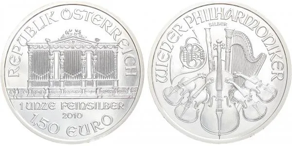 Rakousko, 1,50 Euro 2010 - Vídeňská filharmonie