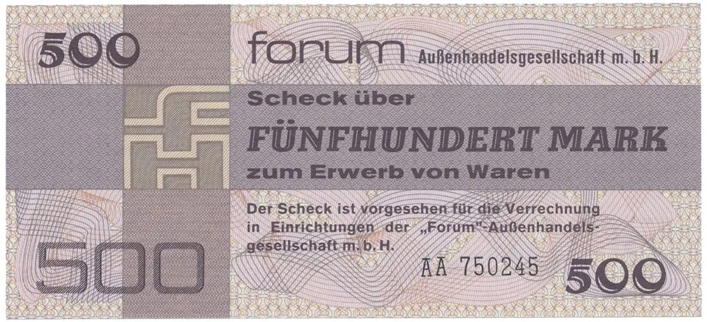 Německo - NDR, 500 Mark 1979, "FORUM" (obdoba Tuzexu), Ro.373a